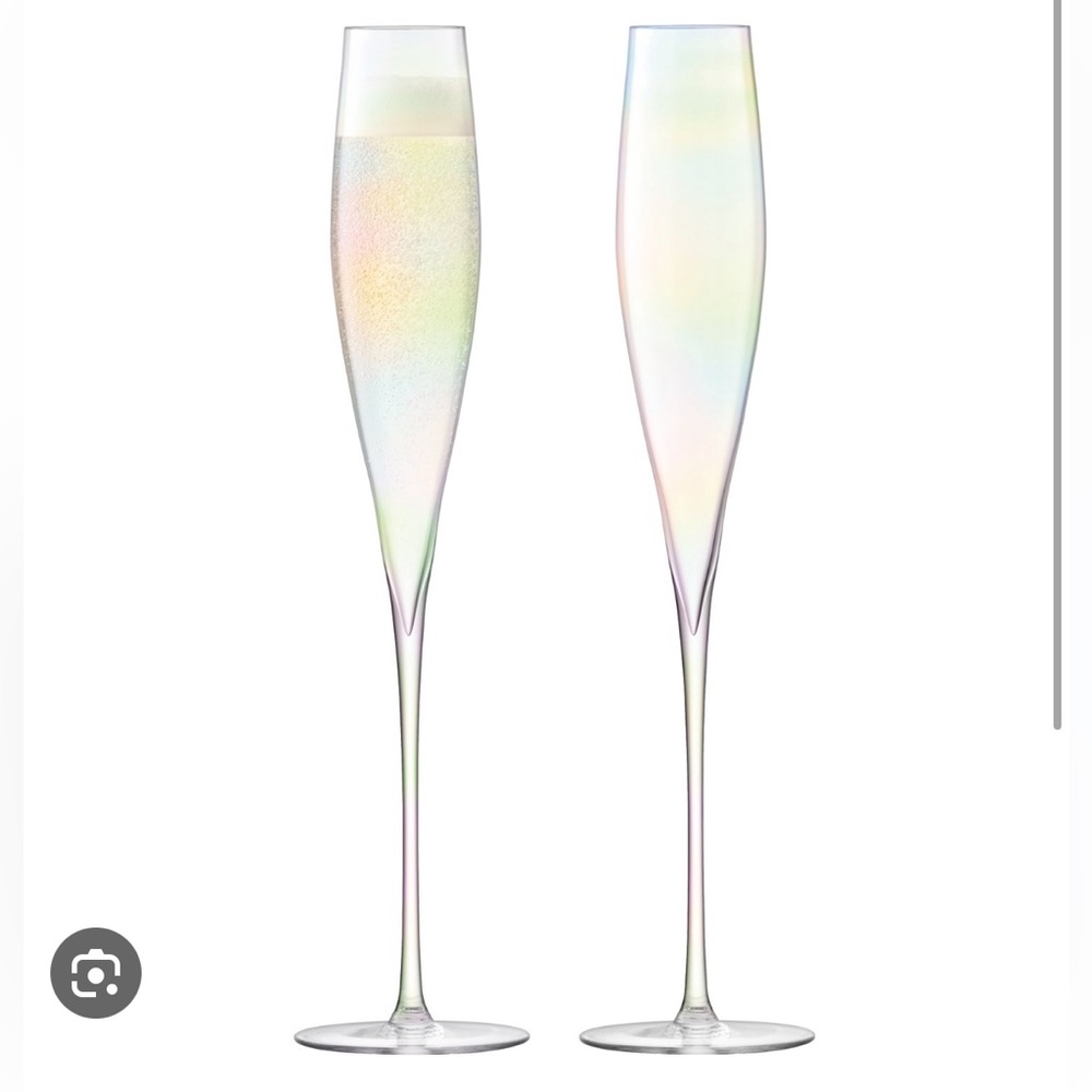 LSA International Mother of Pearl Celebrate Champagne Flute - 7.5 oz - Set of 2